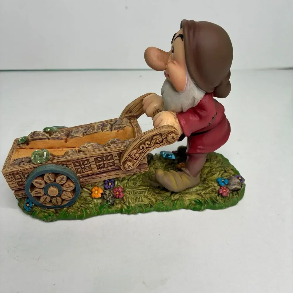 Disney Snow White & The Seven Dwarfs Desk Set GRUMPY Business Card Holder Vtg
